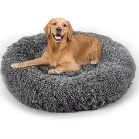 Dog Bed, Cat Calming Bed, Faux Fur Pillow Pet Donut Cuddler new